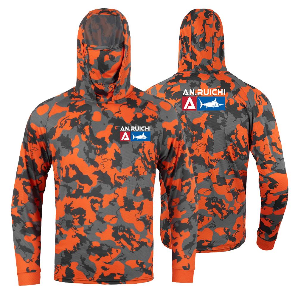 2026 Summer Quick Dry Mask Hooded Fishing Shirt Men Long Sleeve Uv Protection Angling Clothing Camouflage Outdoor Hiking T-Shirt Fishing Jerseys