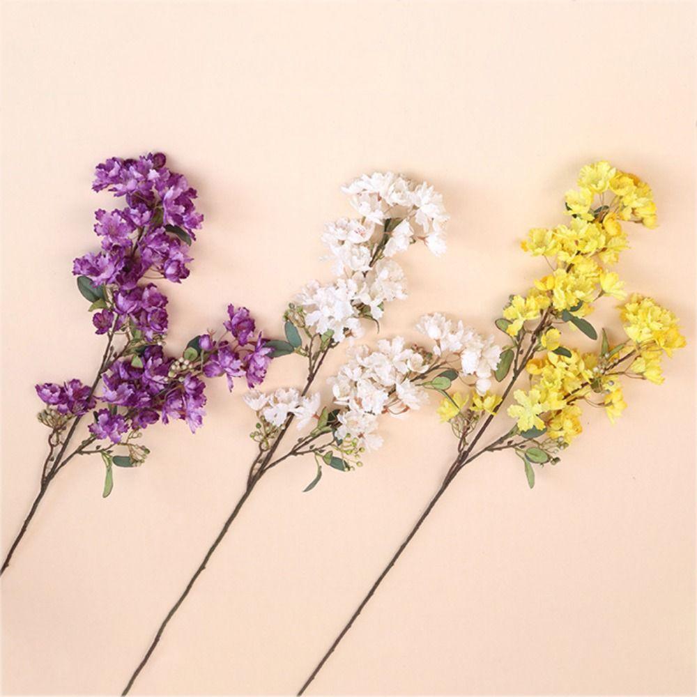 

Elegant Silk Cherry Blossoms Branch 90cm Fake Flower Shop Hotel Decoration жовтий