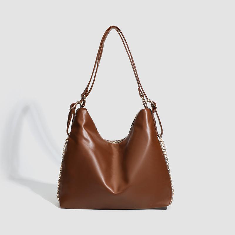 Retro Plaid Woolen Tote Bag for Women In Autumn and Winter Commuting Single Shoulder Backpack for Women