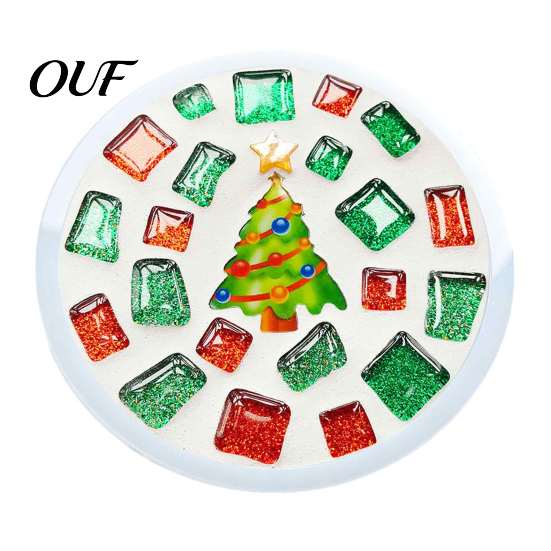 Creative Parent Child Interaction DIY Acrylic Coaster Making Kit, Christmas Theme Decorative Craft, Waterproof Drink Set Table Mat for Holiday