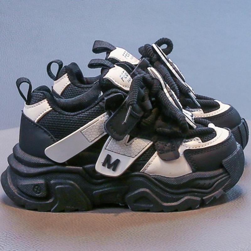Girls Korean Style Sports Shoes Leather Waterproof Dad Shoes Children's Casual Running Shoes