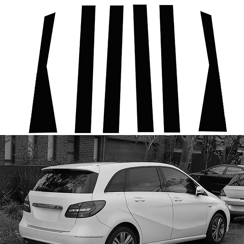 6pcs/set Car Central Middle Column PC Window Trims Decoration B C Pillar Strip Car Good for Mercedes-Benz B-Class W246 2012-2019