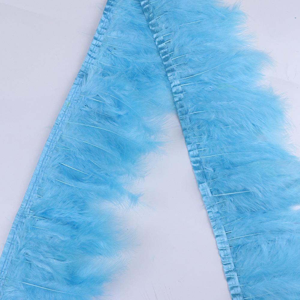 10-15Cm Pointed Tail Flannel Edge Wedding Home Arrangement Turkey Feather Cloth Belt Diy Dress Skirt Accessories