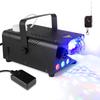 600W RGB Tragbare Nebelmaschine mit 3-farbigen LED-Leuchten Kugellicht 250ml Tank Fernbedienung Bühnennebelmaschine für