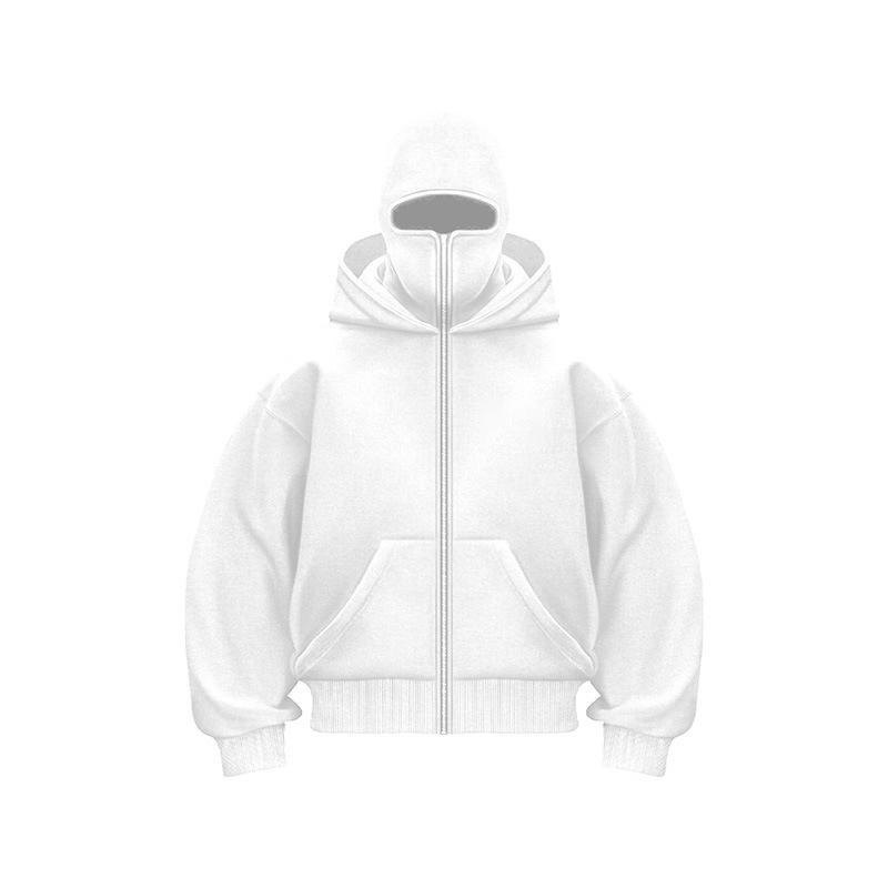 

Y2K Gothic Harajuku Double Hat Design Sportswear New Winter Hoodie Маска ніндзя Вільна та універсальна зимова вітрозахисна толстовка XL білий