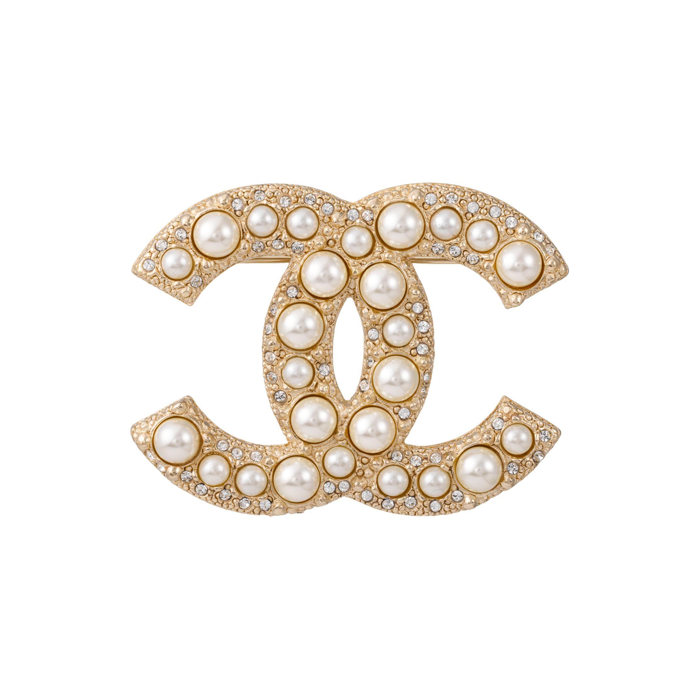 

Брошка Chanel Double C з перлами та кристалами Жіночі аксесуари Золота A64762-B06258-ND321 Box+Padding Board,F,Gold