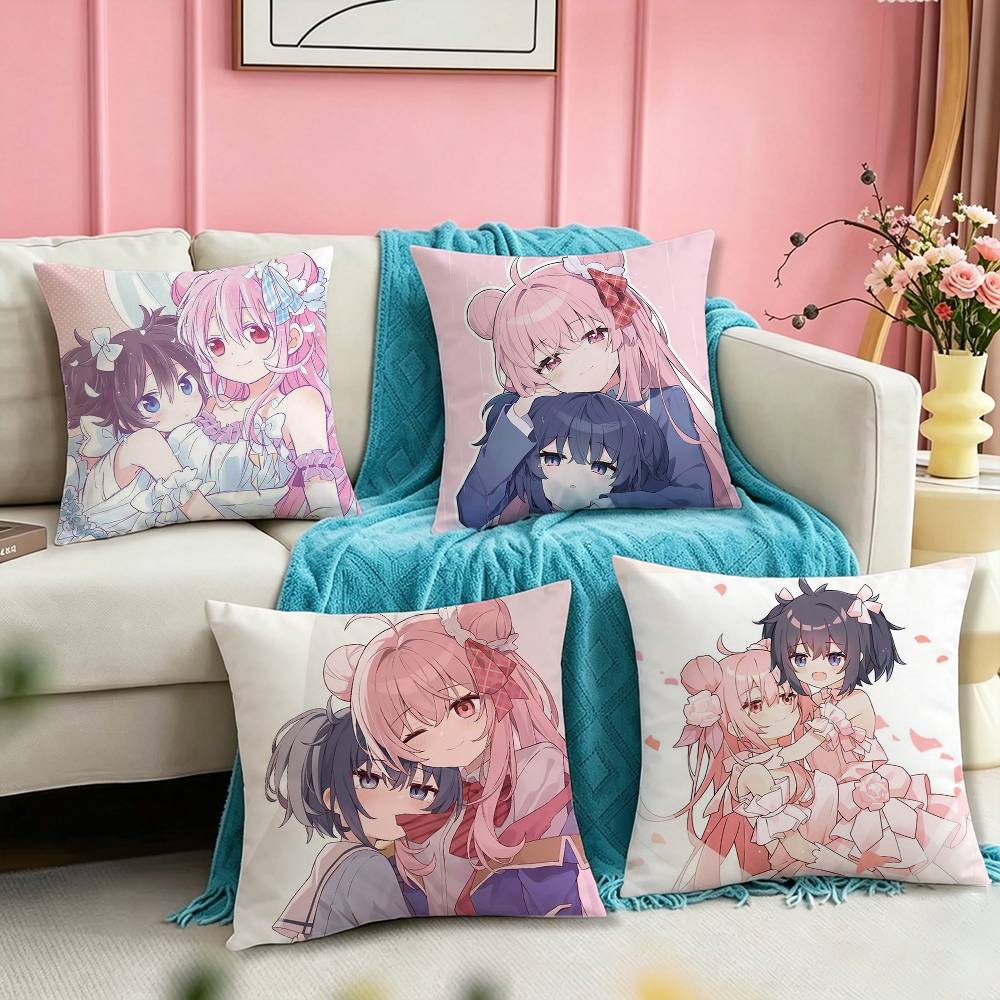 Cartoon Anime HHappy Sugar Life Manga Pillow Case Square DoubleSided Sofa Cushion Cover Bedroom Bedside Pillow