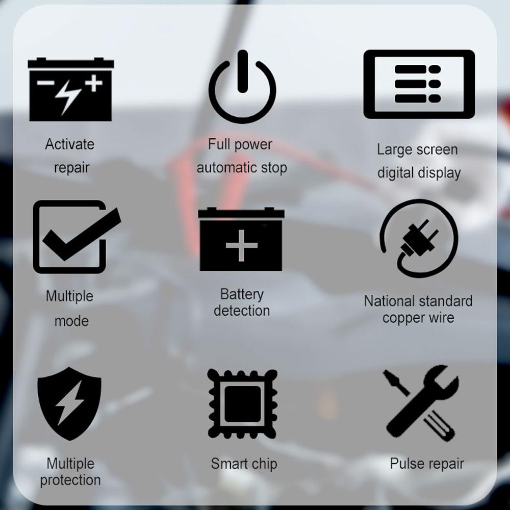 E-FAST Car Battery Chargers 12V/6A Full Automatic Battery Chargers Maintainer Portable Trickle