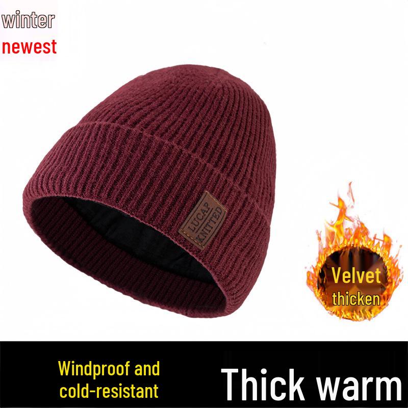 With Wool Hat Winter Mens Velvet Lining Stylish And Warm For Outdoor Use