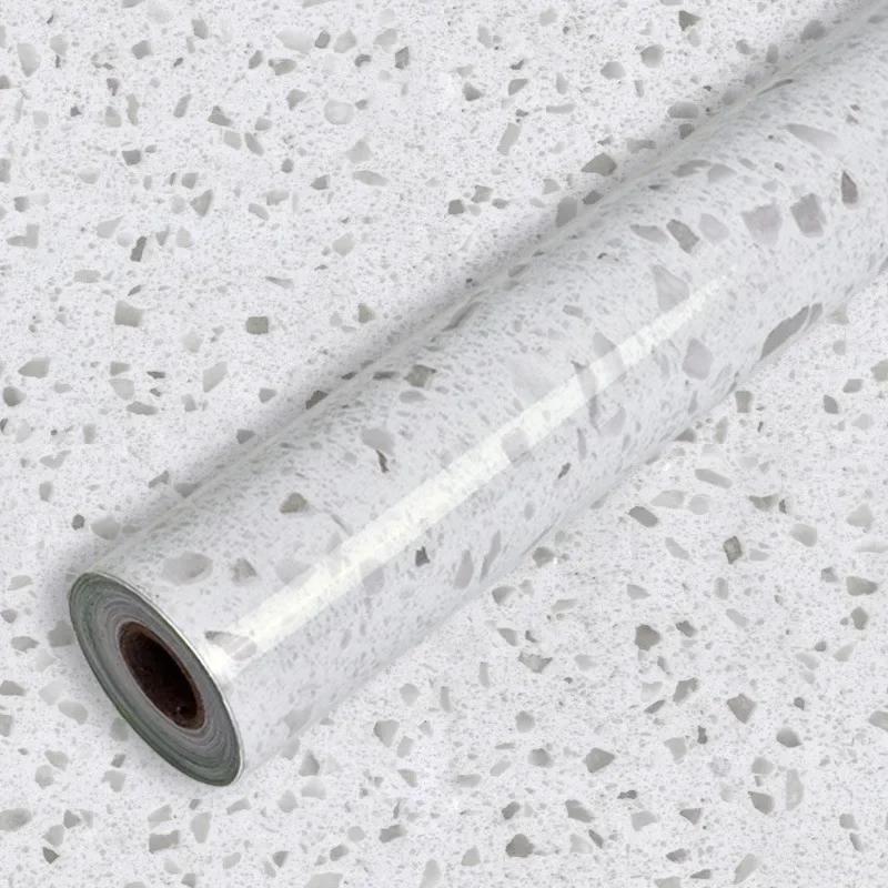 Water and Oil-proof Marble Decor Paper for Kitchen Countertops Vinyl Self Adhesive Removable Wallpaper for Furniture Renovation