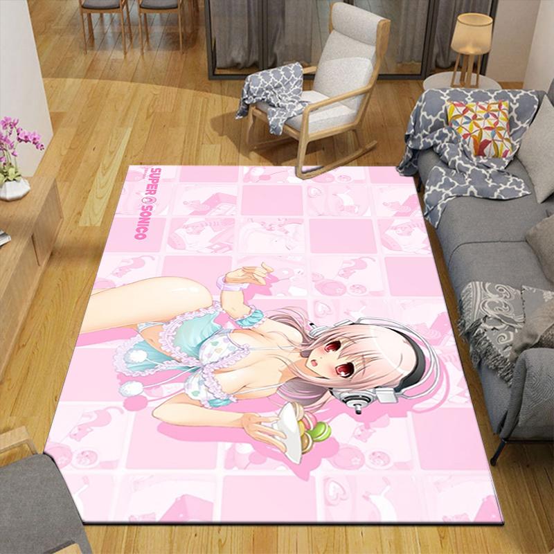 1Pc Super Sonic Cute Fantasy Rug, Office Carpet Indoor Outdoor Doormat, Non-Slip Soft, Living Room, Christmas Halloween Gift. M9281