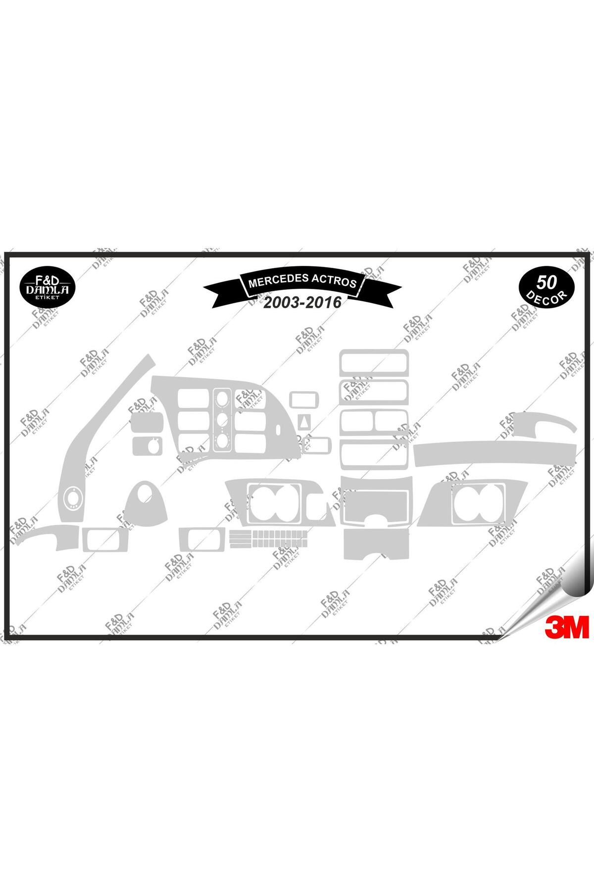 

Mercedes Actros 2003-2016 Torpido Konsol Trim Göğüs Maun Kaplama Set 50 Parça Gümüş