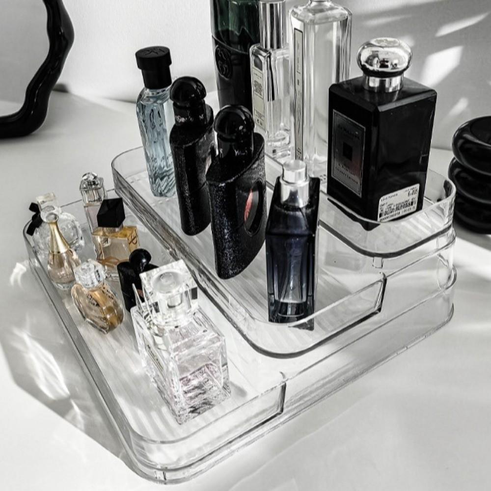 3 Tier Desktop Perfume Shelf PET Skin Care Product Storage Rack Bathroom Makeup Organizer Home