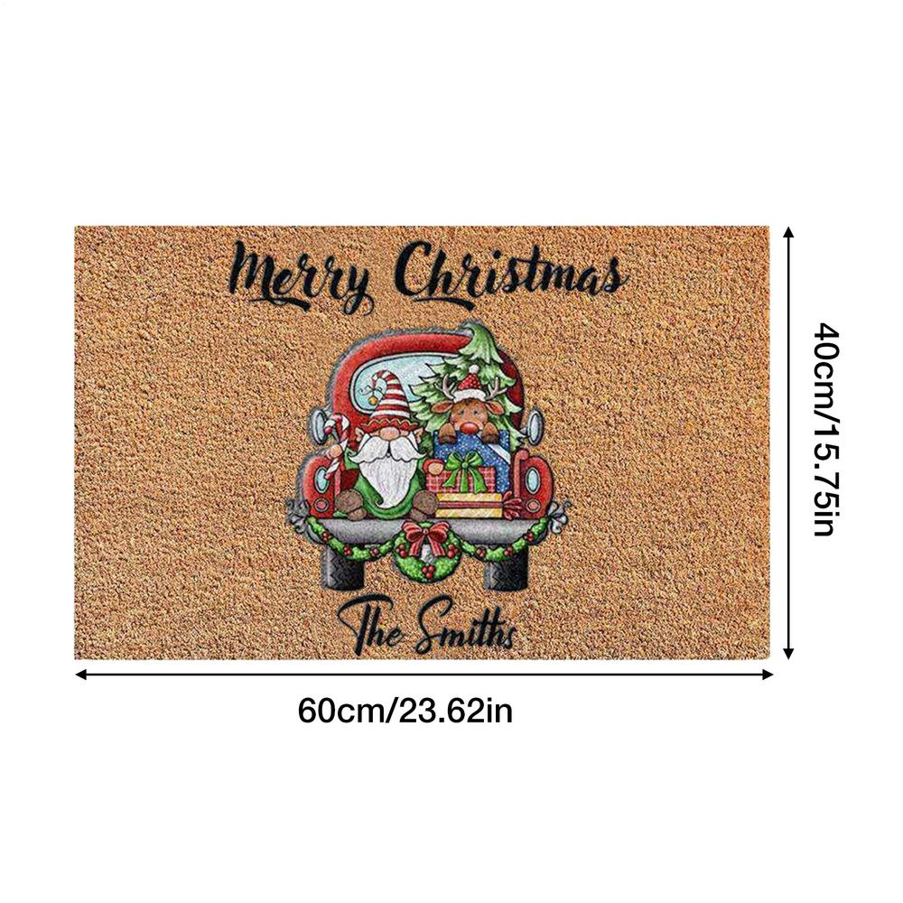 Christmas Gnome Front Door Mat Christmas Gnomes Entrance Mats Decor Non Slip Holidays Porch Decor For Kitchen Bathroom 40x60cm