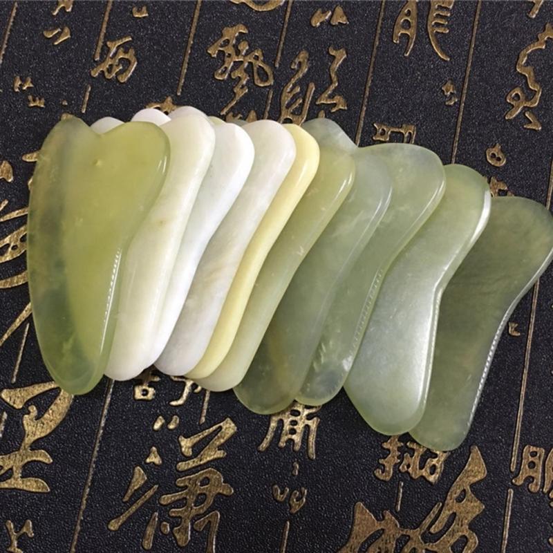 Gua Sha – masseur de soins du visage, planche de Jade, grattoir, outil de grattage traditionnel chinois