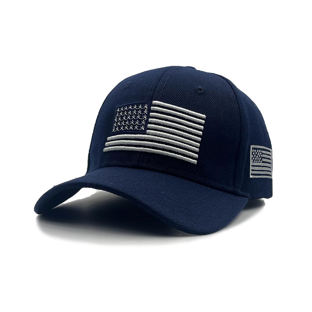 Solid Color Baseball Cap Outdoor Shade Sun Protection American Flag Peaked Cap Sports Baseball Cap