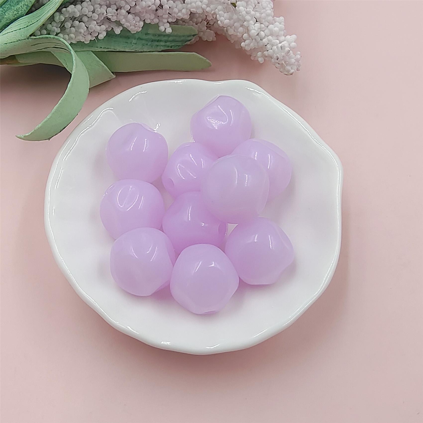 

Акриловые поделки, модные многогранники с отверстиями, сделай сам, 10 шт./пакет, ювелирные аксессуары, цвет макарон, материалы для бисера, свободные бусины, перламутровый имитация нефрита фиолетовый