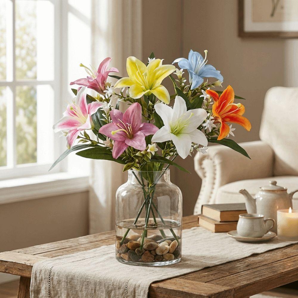 Real Touch Simulated Flower Handmade Silk Fake Bouquets Artificial Flower Branch  Window Display