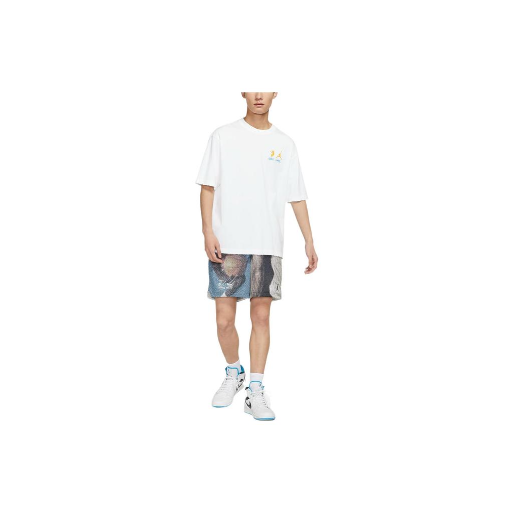 Jordan Flight Heritage Pattern Print Summer Loose Mid-Waist Drawstring Casual Shorts Men Bottoms Multicolor DM1393-010
