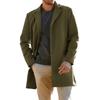 Trench Coat Men Wool Blend Coat Notched Collar Single Breasted Overcoat Business Casual Winter Jacket With Pockets