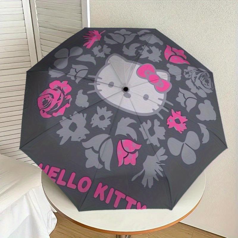 1pc Hello Kitty Floral Design Umbrella with Plastic Handle,Suitable for All Seasons Home Travel Outdoor UmbrellaSanlio576