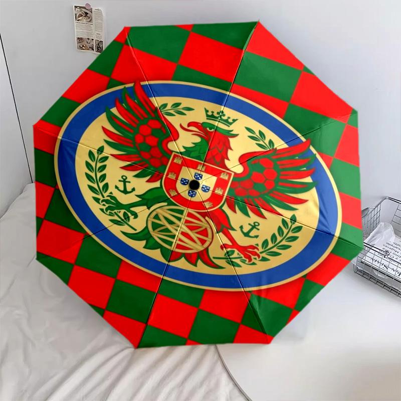 Royal Emblem Checkerboard Background Folding umbrella Umbrella travel light Umbrella Sun umbrella