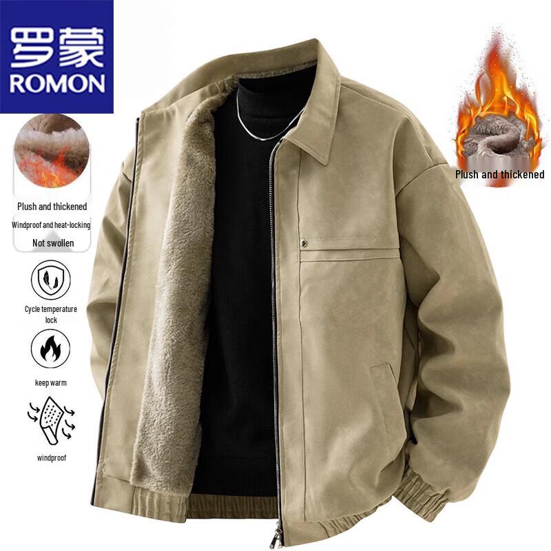 ROMON Men's Casual Autumn/Winter Lapel Jacket