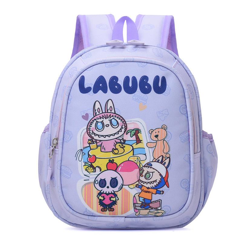 Adorable Cartoon Labubu Children's Backpack Lightweight Nylon Preschool Dual Purpose Design