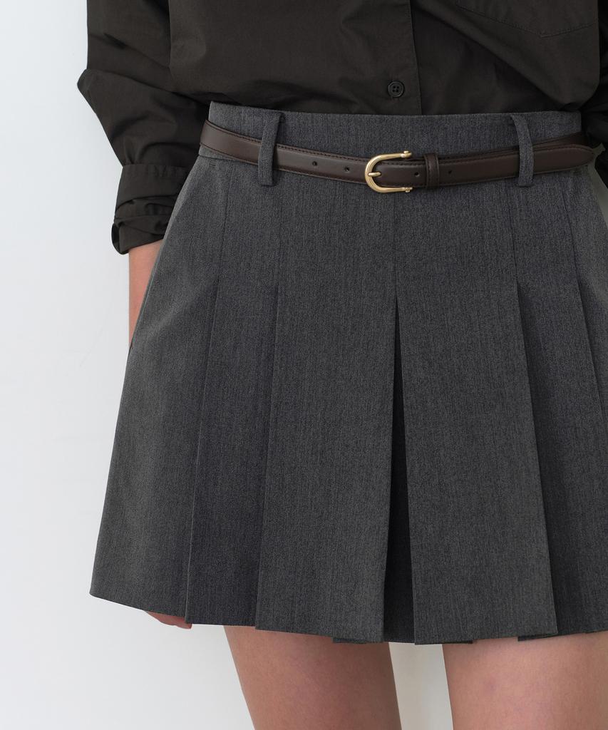 MUSINSA STANDARD WOMAN Women'S Mini Skirt Slacks [Medium Gray]