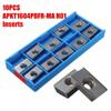 10pcs APKT1604PDFRMA H01 Milling Carbide Inserts for Aluminum CNC Machining with Tight Tolerance and Easy Change