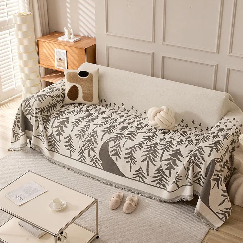 Modern And Simple Cartoon Chenille Sofa Cover Four Season Universal Anti Slip And Dustproof Leather For Living Room Sofa Cover