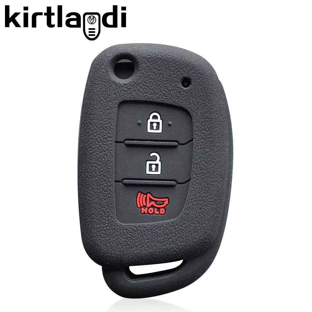 Key Case for Hyundai Accent Ix25 Tucson Ix35 2014 Elantra Creta Verna I40 I10 Solaris 2015 2016 2021 3 Button Silicone Key Cover