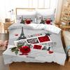 Winter Bedding Set Happy Valentine's Day Gift Wedding Duvet Cover Sets 3 Pcs Printed Red 3d Rose Bed Cover Set King Size 260x230