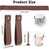 2 Pcs PU Leather Wall Hooks, 1 x 4.7 Inches Leather Wall Hanging Strap Leather Hook Lanyard Wall Mounted Loop for Hanging Curtain Rod Holders Towel