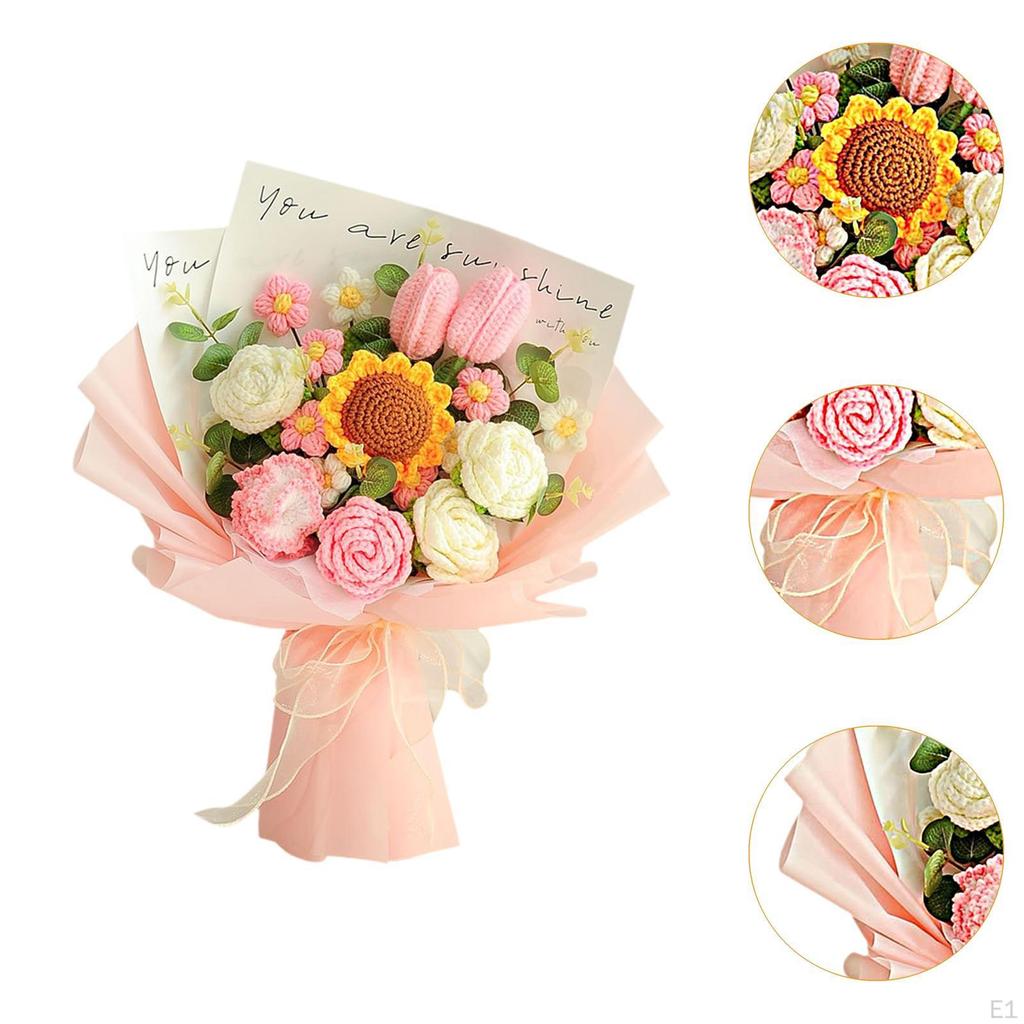 Artificial Crochet Flower Bouquet as a Decorative Piece for Home and Events Gift Idea