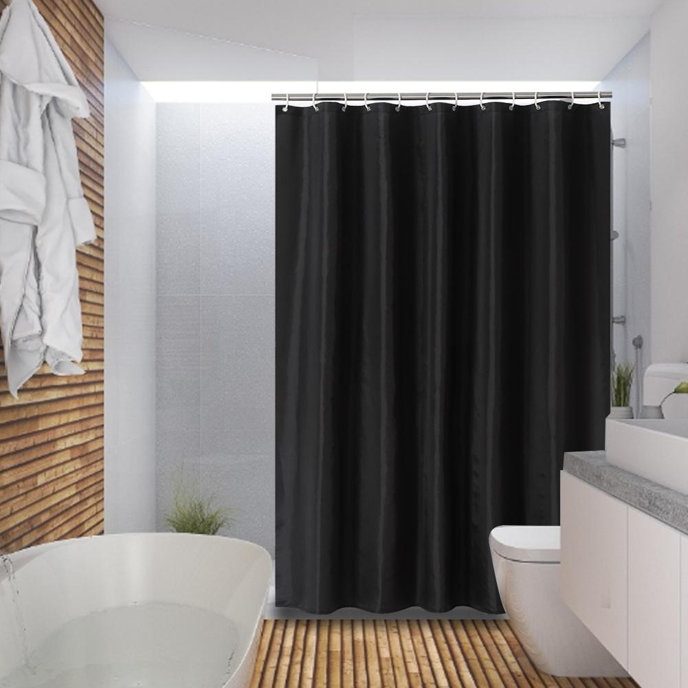 Black Wall Pattern Shower Bath Curtain Waterproof Bathroom Curtain   Hanging Hooks #1