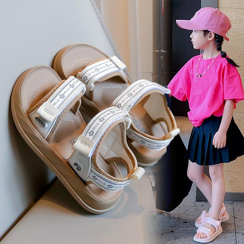 Girls Beach Shoes Open Toes Breathable Cute Kids Sandals Princess Style 2025 Summer New Girls Fashion Shoes Casual Sweet Trendy