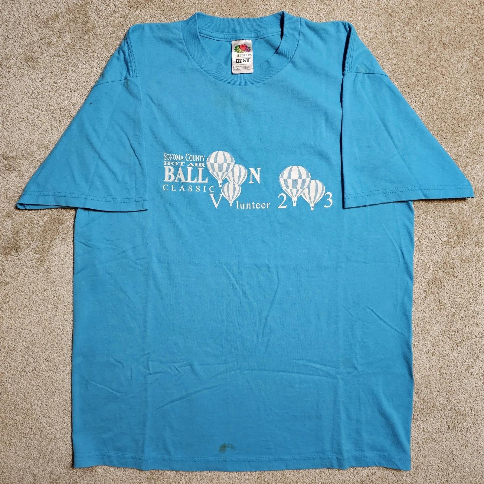 Vintage Y2k Hot Air Baloon Classic T-shirt Mens L Grunge Thrashed Faded Preppy M