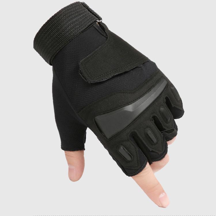 Gants de sport tactiques de fitness pour hommes sans doigts - Gants de cyclisme respirants demi-doigts