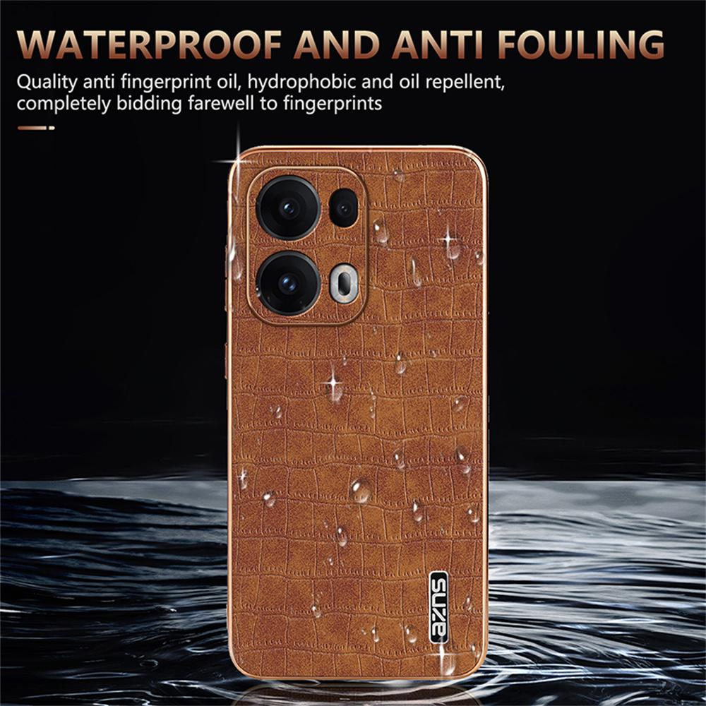 AZNS For Oppo Reno13 Pro 5G Case Electroplating Crocodile Texture PU + TPU Phone Cover