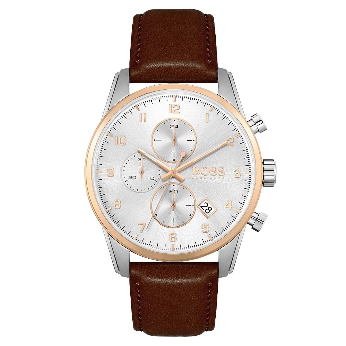 HUGO BOSS  Montre homme en cuir marron 1513786 44