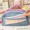 Large Capacity Pencil Case Cowboy Stationery Storage Pouch Portable Pen Bag  Office School Supplies