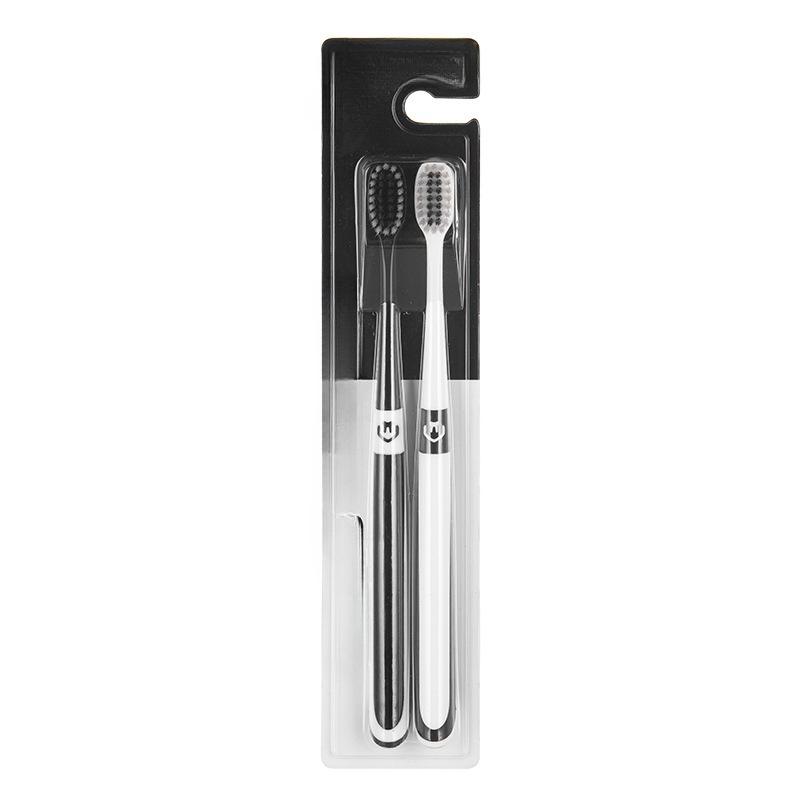 1PC Adult Couple Toothbrush High-grade Bamboo Charcoal Soft Toothbrush 2 Individually Packaged Family Travel Manual Toothbrush