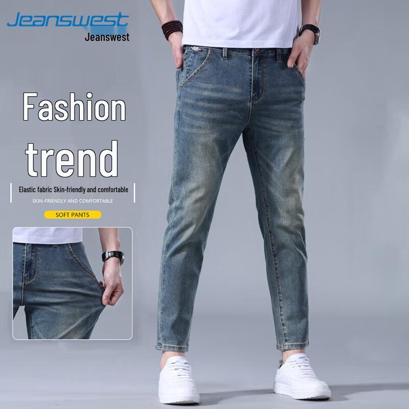 

JEANSWEST Мужские джинсы 2025 Осень укороченные слим-фит 36W