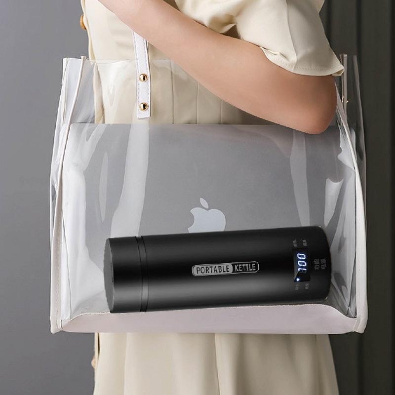 500ml Smart Electric Kettle Portable Travel 100°C Boil Water Cup Teapot Thermo Pot Temperature Adjust Kettle Heating Cup 220V