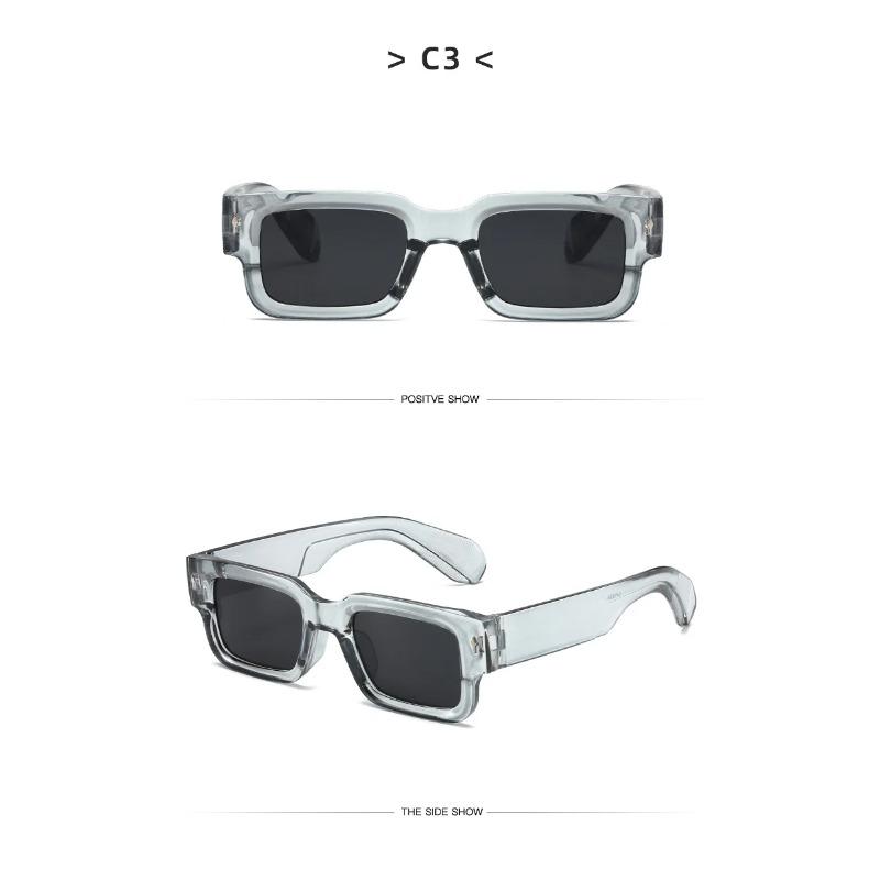 Retro Rectangular Sunglasses, Women'S Fashionable Boxy Sunglasses, Eye-Catching Sunscreen And Uv Protective Goggles