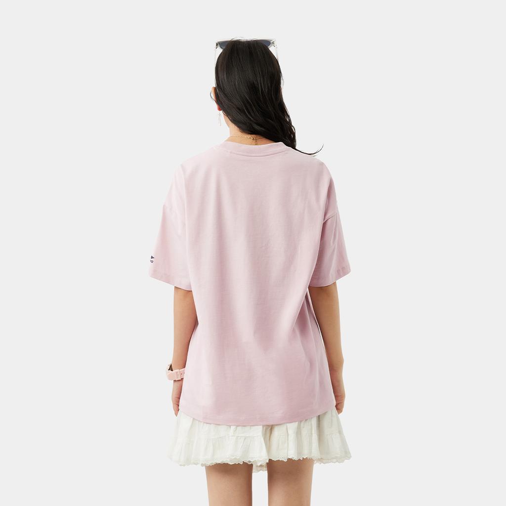 Li Ning Sports Lifestyle Series Letter Round Neck Comfortable Breathable Versatile Short Sleeve T-Shirt Women Tops Light-Pink AHSV258-2