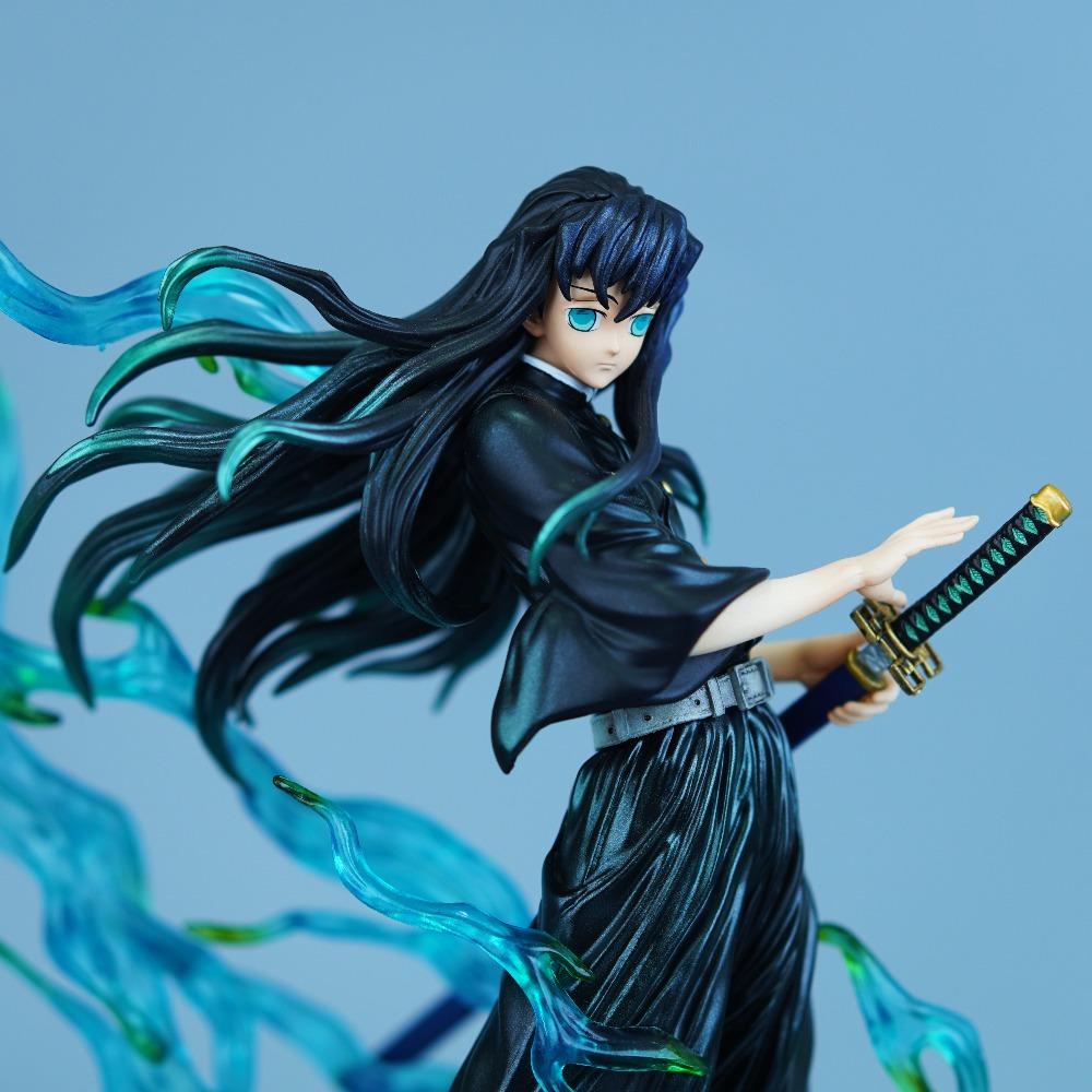 25cm/9.84in Anime Demon Slayer Figure Tokitou Muichirou Action Figures Pvc Statue Desktop Ornamen Collection Model Toys Gifts