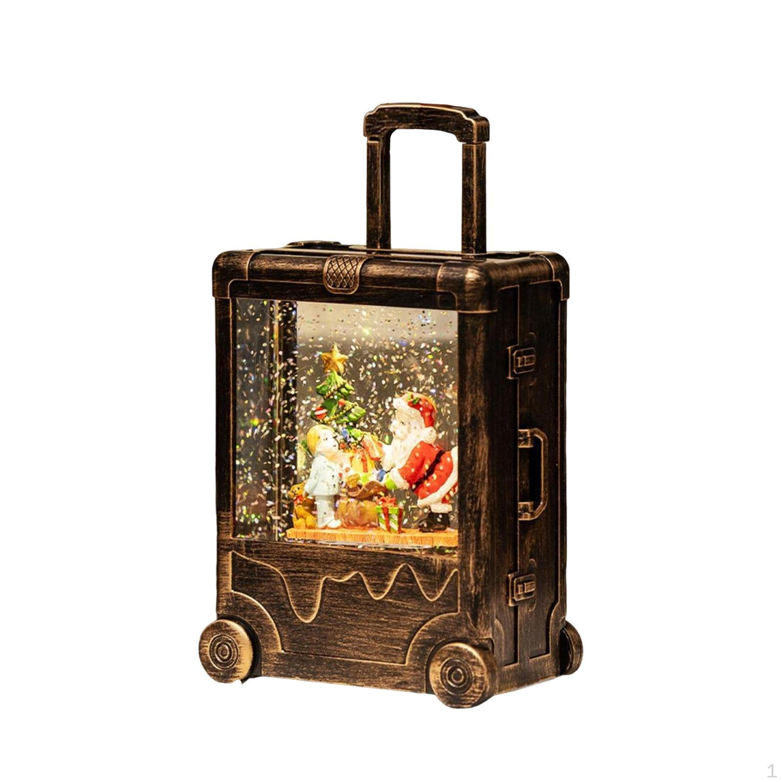 

Christmas Music Box Snow Globe Musical Lantern with Animation Built-in USB Light Solid Santa Claus kids