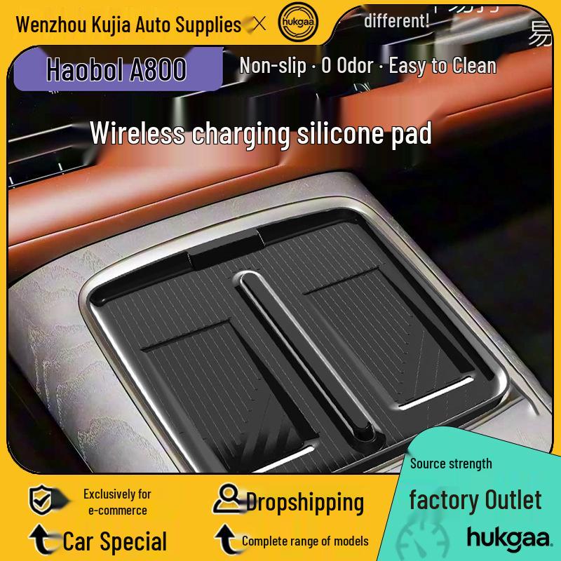 

Non-slip Silicone Charging Mat for Haobo A800 Wireless Charger - Compatible with 26 Models, Car Interior Accessory